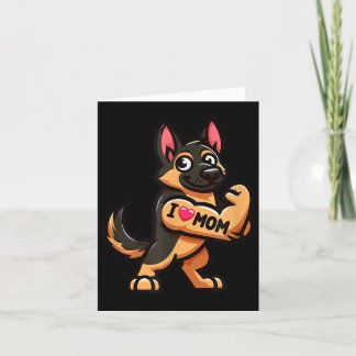 Tarjeta Pastor Alemán Me Encanta Mamá Tatuaje De Perro Gra
