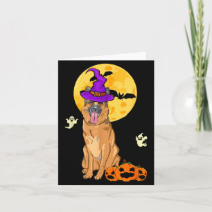 Tarjeta Pastor Alemán Negro Y Canela Bruja Halloween
