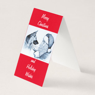 Tarjeta Pastor Alemán y Papá Noel