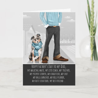 Tarjeta Pastor australiano del Día del Padre Perro