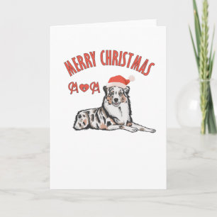 Tarjeta Pastor Australiano Feliz Navidad Mamá
