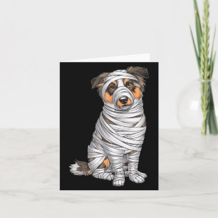 Tarjeta Pastor Australiano Momia Perro Halloween