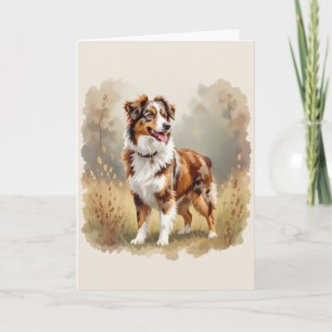 Tarjeta Pastor Australiano Perro Rojo Merle Aussie