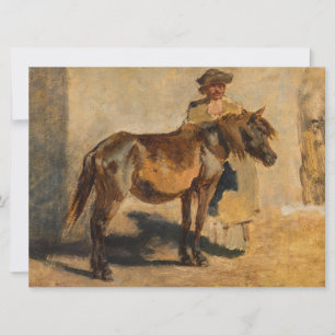 Tarjeta Pastor con caballo (equino)