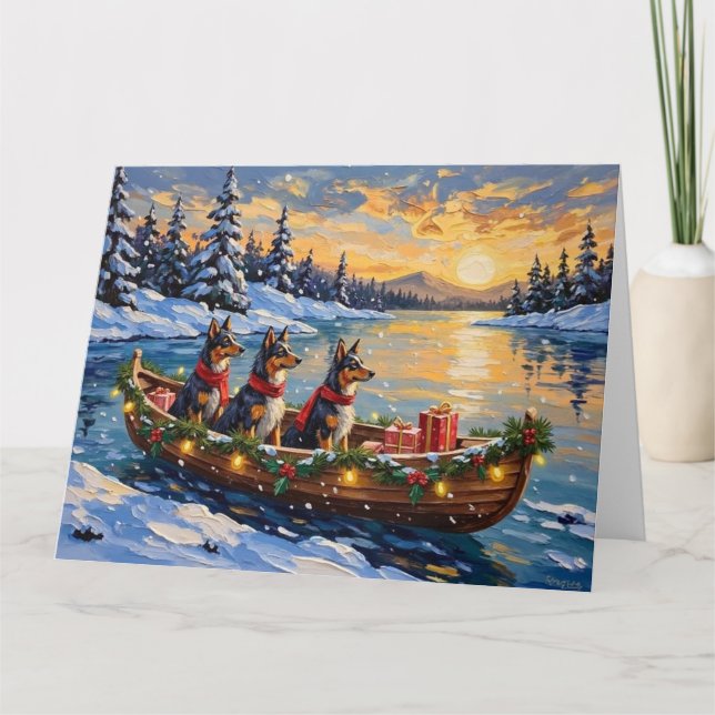 Tarjeta Pastor de Anatolia Navidad Barco Fiesta (Anverso)