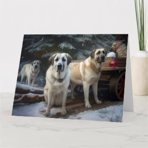 Tarjeta Pastor de Anatolia Nieve Trineo Decoración Navidad