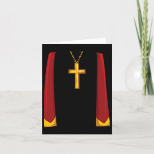 Tarjeta Pastor de disfraces de Halloween del sacerdote Laz