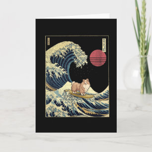 Tarjeta Pastor de Shetland Sheltie Ola Japonesa de Kanagaw