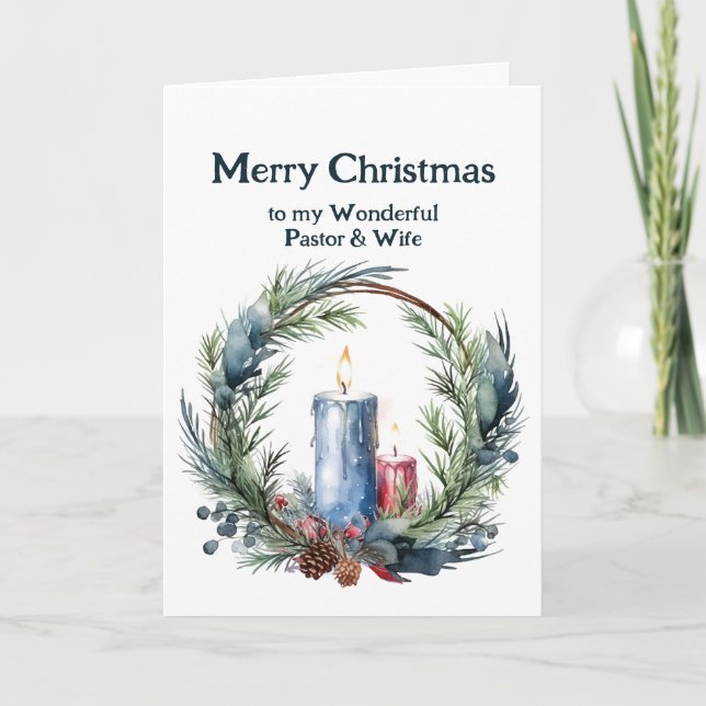 Tarjeta Pastor de Velas y Esposa de navidades (Anverso)