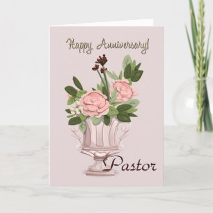Tarjeta Pastor feliz del aniversario