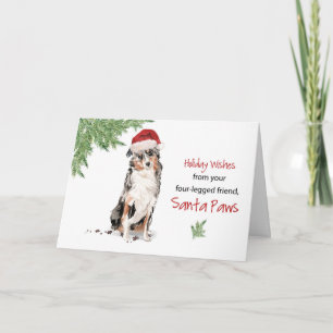 Tarjeta Pastor Navidades australianos de perro en un diver