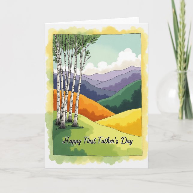 Tarjeta pastoral de Feliz Día del Padre (Anverso)