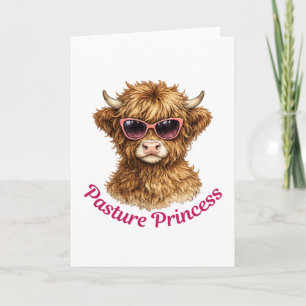 Tarjeta Pasture Princesa Vaquita Divertida y Linda de las