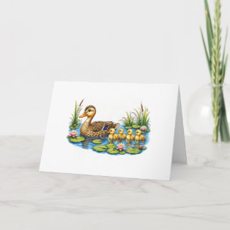 Tarjeta Pata de Pato y Patitos