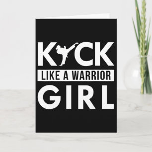 Tarjeta Patada Como Un Chica Guerrero Karate Taekwondo