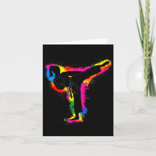 Tarjeta Patada de Taekwondo Artes Marciales Mujeres Chicas