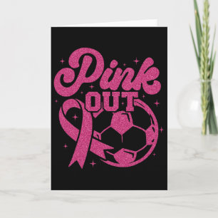 Tarjeta Patada Rosa Para Un Fútbol De Cáncer De Mama Rosa
