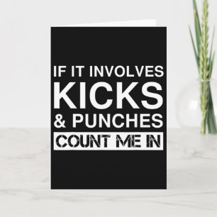 Tarjeta Patadas y Puñetazos Divertidos Kickboxing 