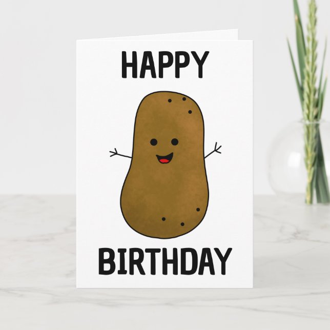 Tarjeta Patata de cumpleaños feliz (Anverso)