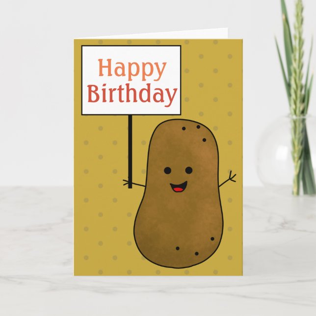Tarjeta Patata de cumpleaños feliz (Anverso)