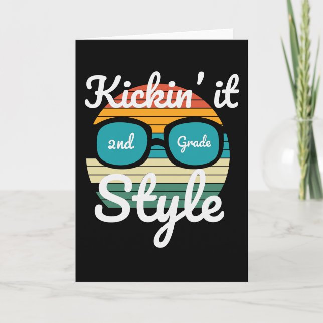 Tarjeta Patear El Estilo De 2º Grado De Vuelta A Los Niños (Anverso)