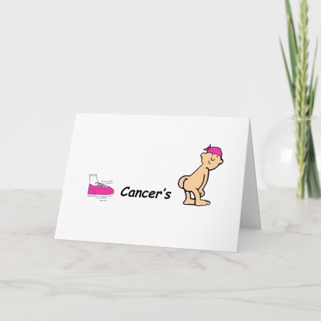 Tarjeta patear el trasero del cáncer (Anverso)