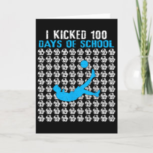 Tarjeta Pateé 100 días de fútbol escolar 100º día de clase