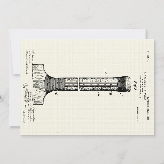 TARJETA PATENTE DE MTD CRICKET - CIRCA 1906 (Anverso)