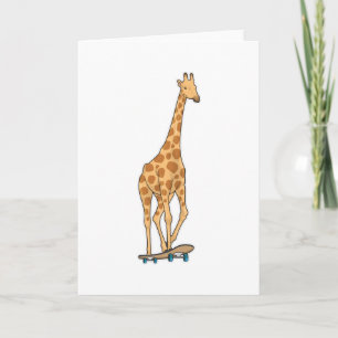 Tarjeta Patinador de jirafa monopatín