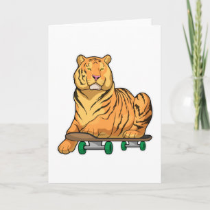 Tarjeta Patinador de tigre skateboard