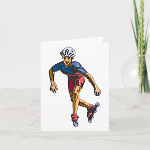 Tarjeta Patinador en Línea Genial Diseño Retro