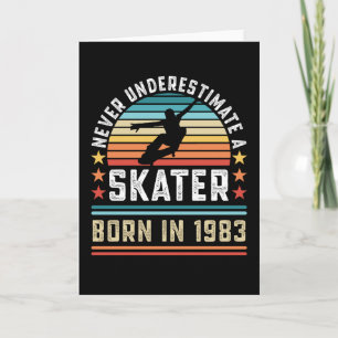 Tarjeta Patinador nacido en 1983 40º regalo de patinaje de