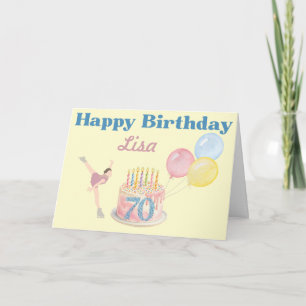 TARJETA PATINADORA ARTÍSTICA SOBRE HIELO FELIZ CUMPLEAÑOS