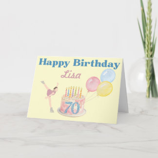TARJETA PATINADORA ARTÍSTICA SOBRE HIELO FELIZ CUMPLEAÑOS