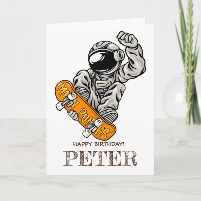 Tarjeta PATINADORA Astronauta (Anverso)