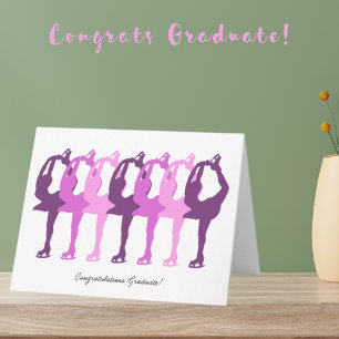 Tarjeta Patinadoras Femeninas Felicitaciones Graduada-Lo h