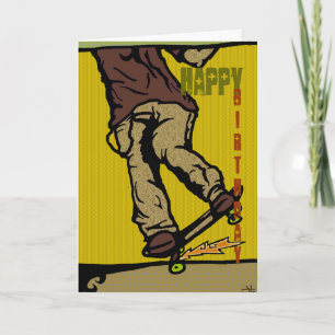 Tarjeta patinadores2, feliz, cumpleaños