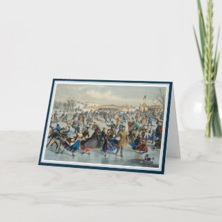 Tarjeta Patinaje de hielo en Central Park - vacaciones de