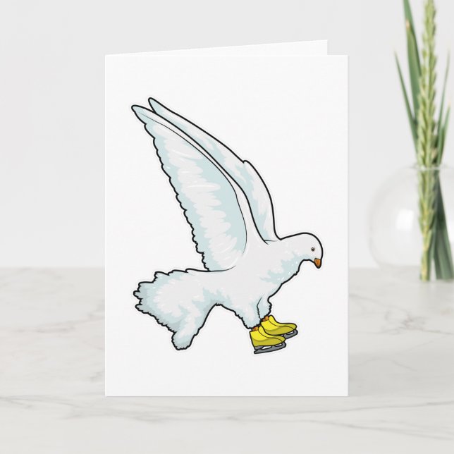 Tarjeta Patinaje sobre hielo de paloma Patines sobre hielo (Anverso)