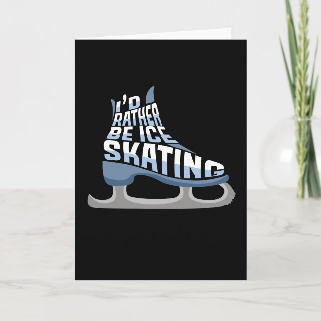 Tarjeta Patinaje sobre hielo Me gustaría estar patinando s (Anverso)