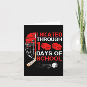 Tarjeta Patiné A Través De 100 Días De Hockey Sobre Hielo