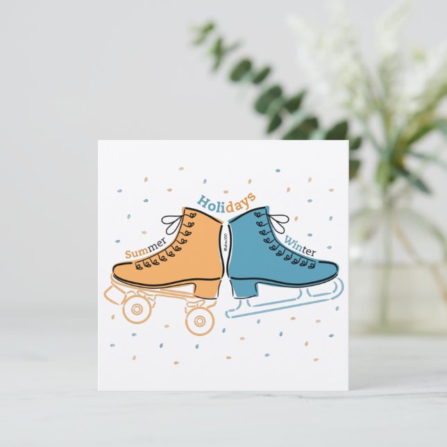 Tarjeta Patines de mi vida ・ Vacaciones ・ (Anverso de pie)