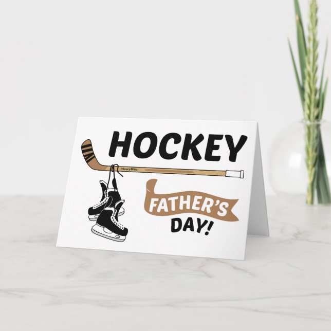 Tarjeta Patines del día del padre de hockey y palo (Anverso)