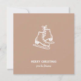 Tarjeta Patines Personalizados de Navidad con Apellido de 
