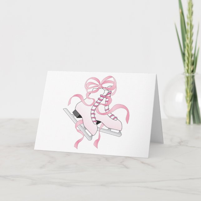 Tarjeta Patines rosas (Anverso)