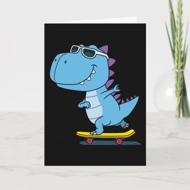Tarjeta patineta de los dinosaurios (Anverso)