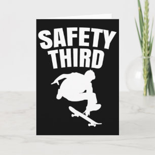 Tarjeta Patineta divertida tercero de seguridad 1 