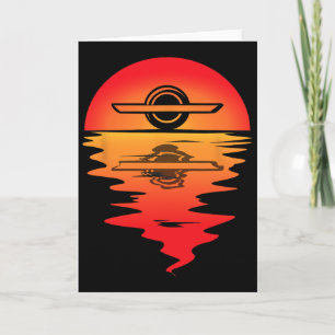Tarjeta Patineta Eléctrica Atardecer Vintage Onewheel Floa