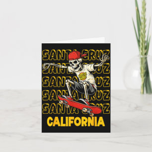 Tarjeta Patineta esqueleto vintage santa cruz california