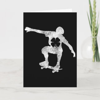 Tarjeta Patineta irlandés día de San Patricio trébol patin
